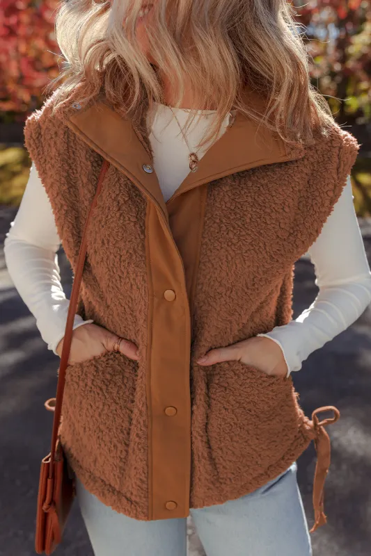 Threaded Pear Evelyn Knot Side Plush Vest made by Threaded Pear