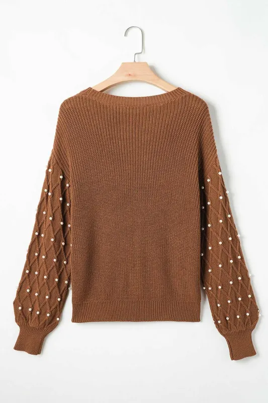 Threaded Pear Evelyn Beaded Drop Shoulder Sweater made by Threaded Pear