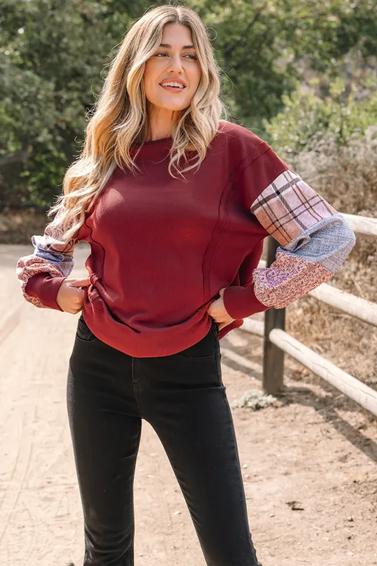 Threaded Pear Hollihanna Sleeve Raw Seam Sweatshirt made by Threaded Pear