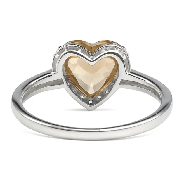 Fine Color Jewels Quartz Rings for Women Heart Shaped Rings for Women Sterling Silver Whisky Quartz Jewelry Valentines Day 1.60 Carats Jewelry Birthday Gifts for Her sold by Zulily product image thumbnail 5