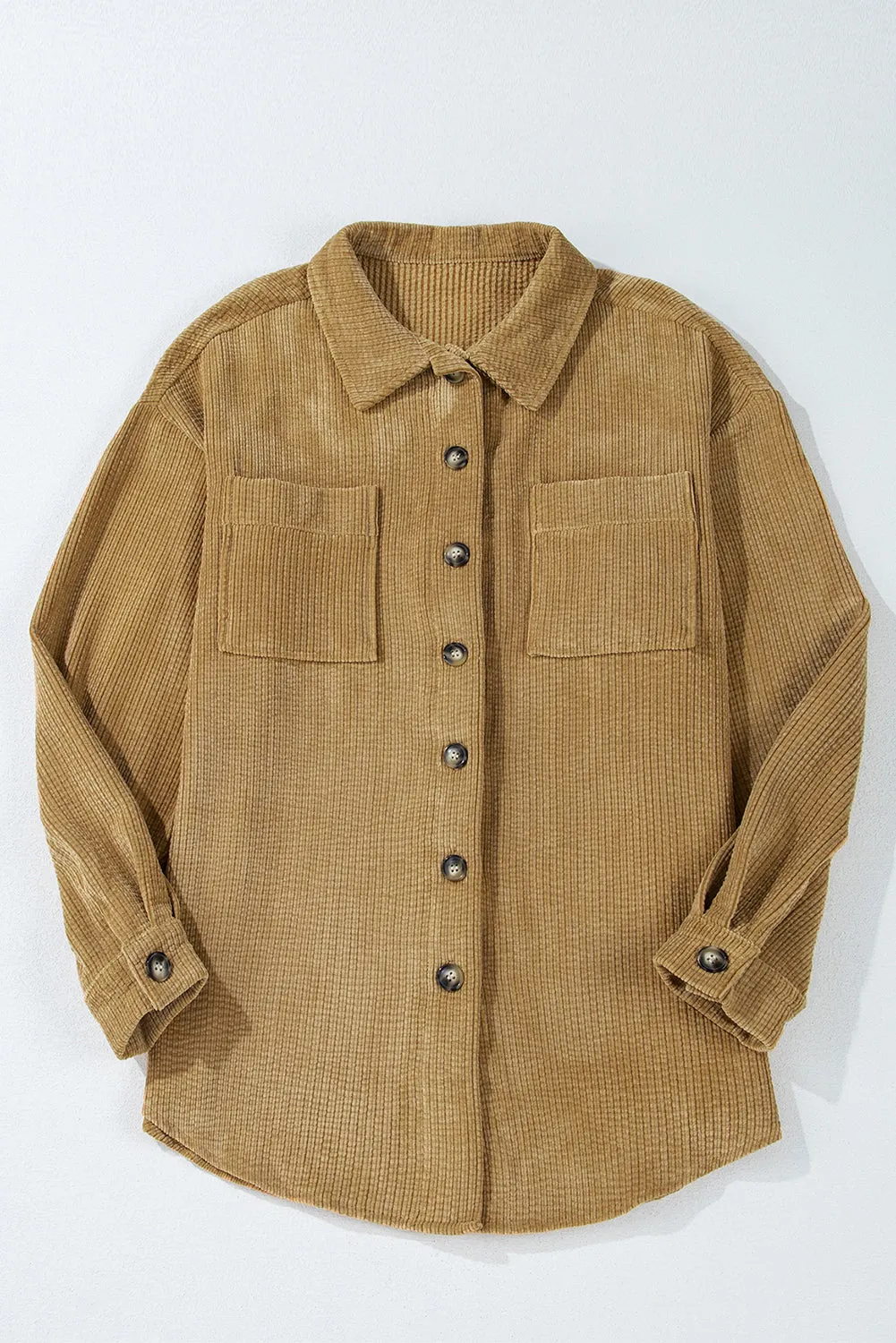 Threaded Pear Giuliana Patched Up Corduroy Shacket sold by Zulily