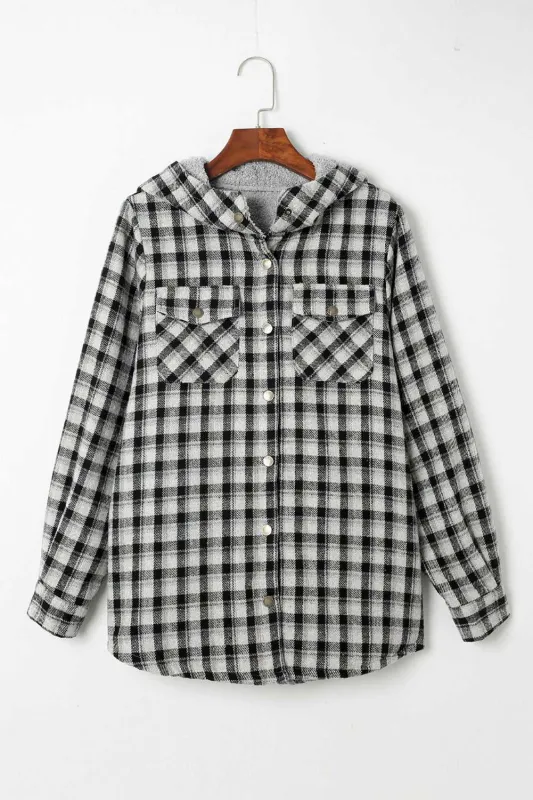 Threaded Pear Evelyn Sherpa Lined Hooded Shacket made by Threaded Pear