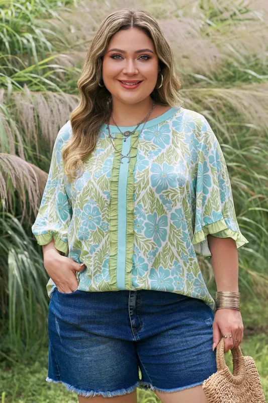 Threaded Pear Elina Trim Short Sleeve PLUS Blouse made by Threaded Pear