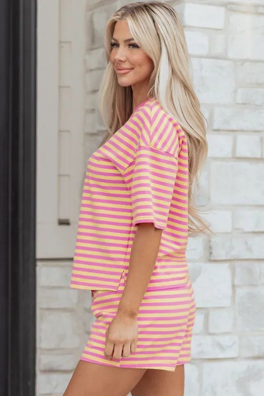 Threaded Pear Estelle Casual Terry Short Lounge Set made by Threaded Pear