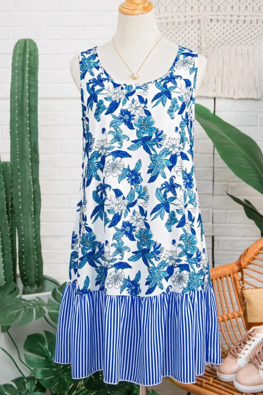 Threaded Pear Dior Ruffle Hem Patchwork Dress made by Threaded Pear