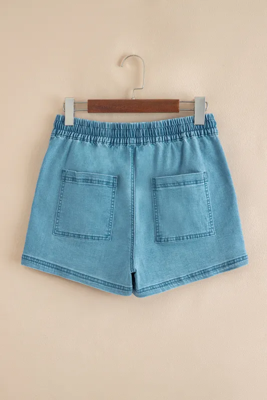 Threaded Pear Elle Elastic Waistband Shorts made by Threaded Pear