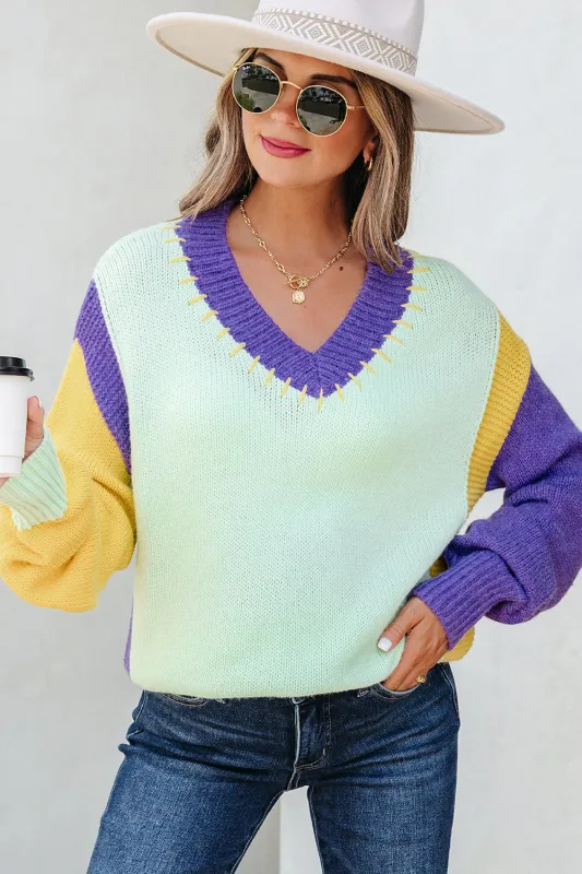 Threaded Pear Colette Knitted Drop Shoulder Sweater made by Threaded Pear