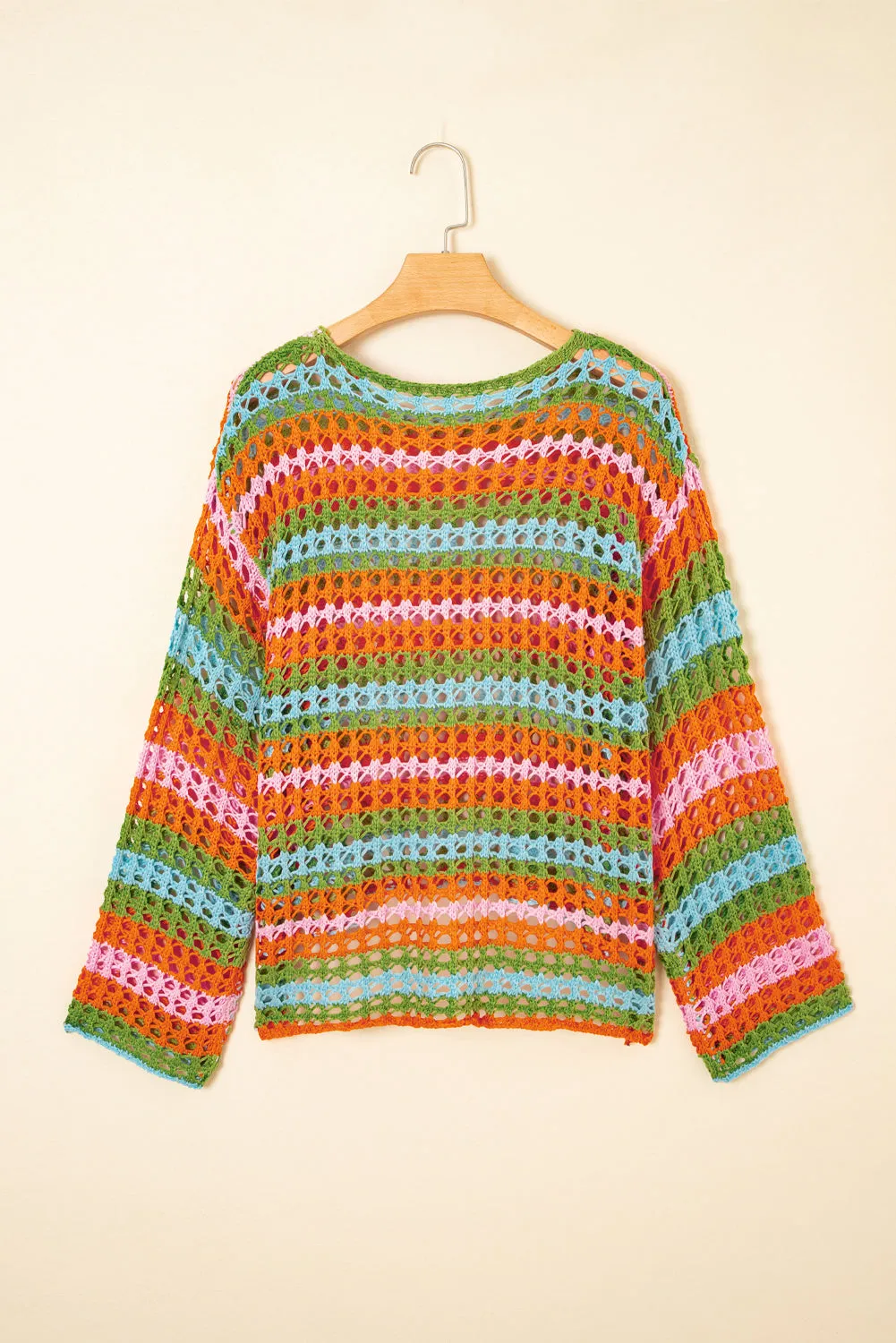 Threaded Pear Cora Stripe Open Knit Sweater sold by Zulily