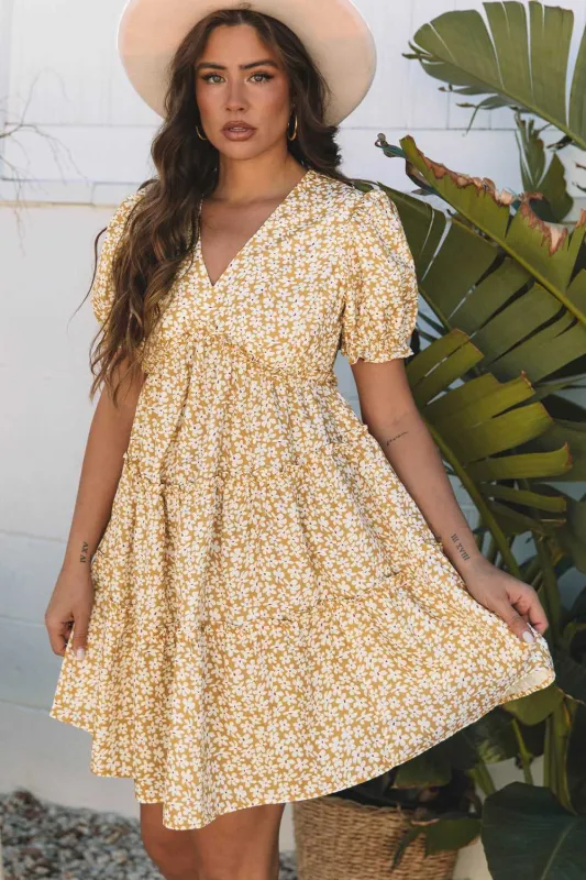 Threaded Pear Charleigh Floral Short Sleeve Mini Dress made by Threaded Pear