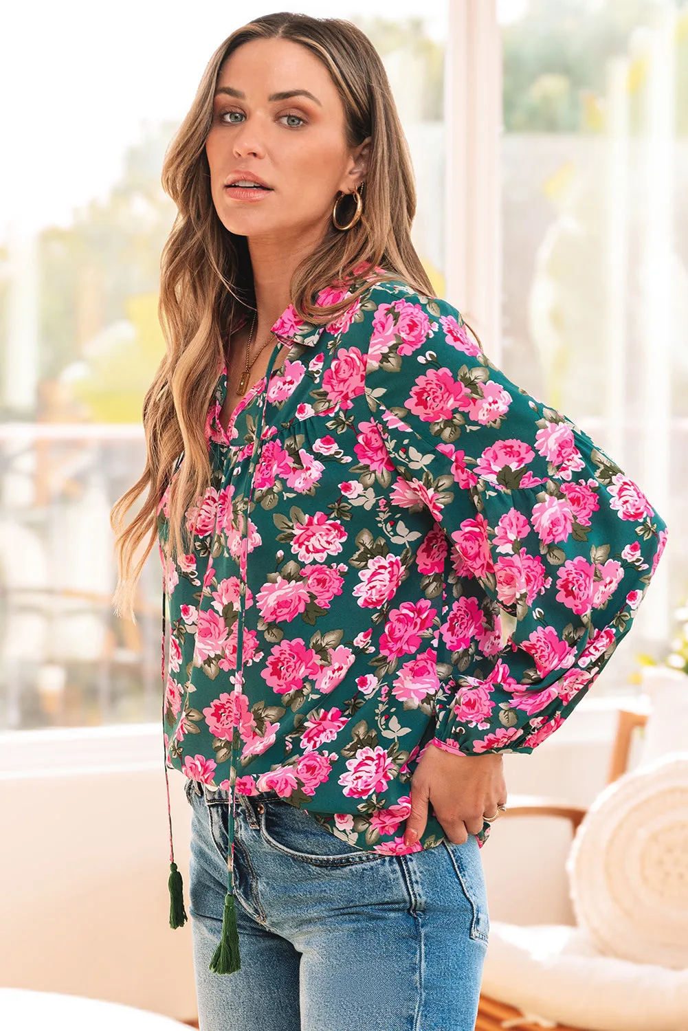 Threaded Pear Cleo Collar Puff Sleeve Blouse sold by Zulily