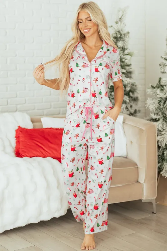 Threaded Pear Destiny Print Short Sleeve PJ Set made by Threaded Pear