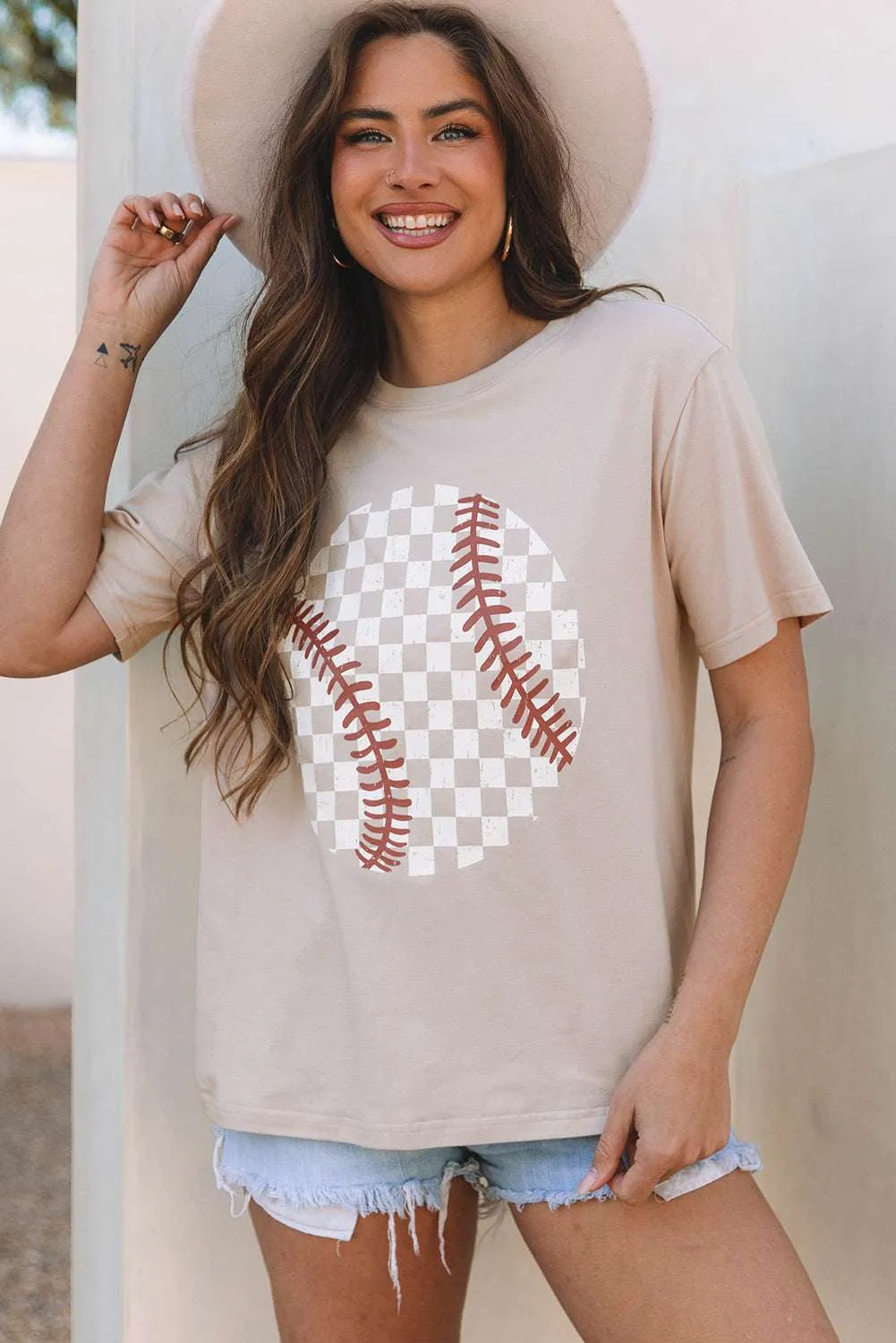 Threaded Pear Checkered Baseball Graphic Tee sold by Zulily