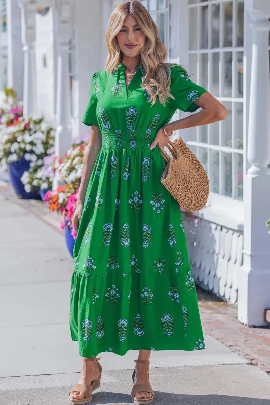 Threaded Pear Davina Ruffle Hem Maxi Dress made by Threaded Pear