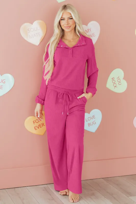 Threaded Pear Danna Half Pullover Drawstring Pants Set made by Threaded Pear