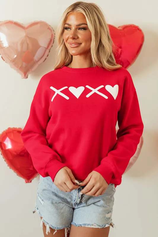 Threaded Pear Clementine Print Valentines Heart Sweatshirt made by Threaded Pear