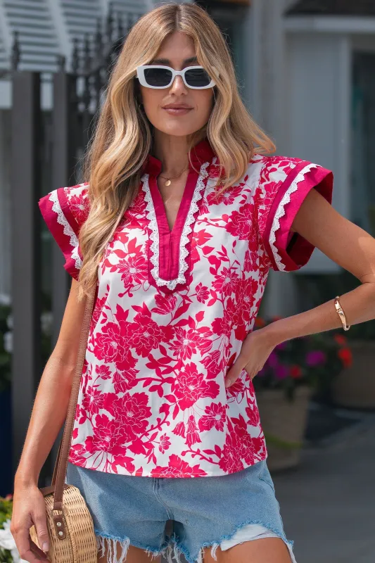 Threaded Pear Dahlia Detail Flutter Sleeve Blouse made by Threaded Pear