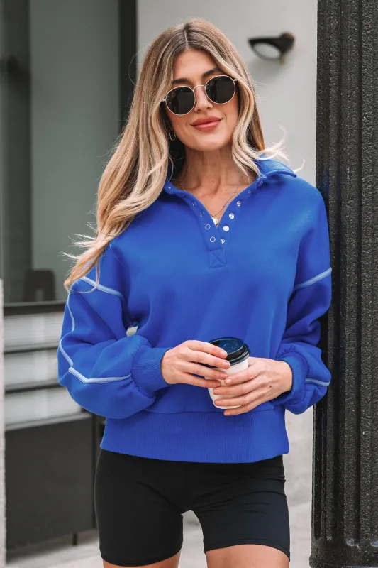 Threaded Pear Clover Exposed Seam Chic Sweatshirt made by Threaded Pear