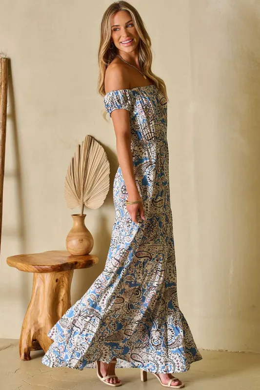 Threaded Pear Bria Off Shoulder Maxi Dress made by Threaded Pear