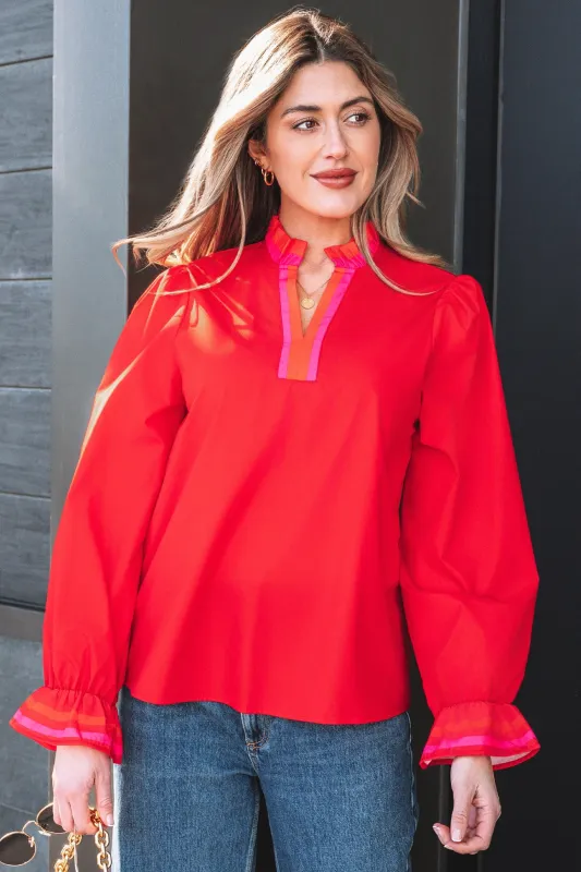 Threaded Pear Celine Long Sleeve Blouse Long Sleeve Top made by Threaded Pear