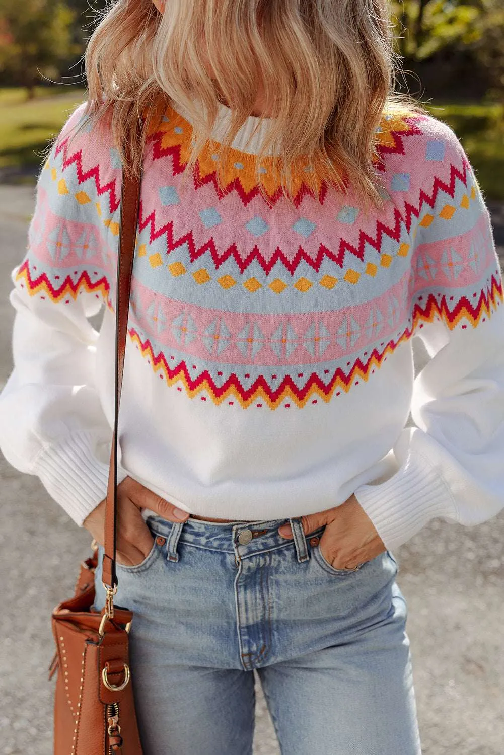Threaded Pear Avery Print Drop Shoulder Sweater sold by Zulily