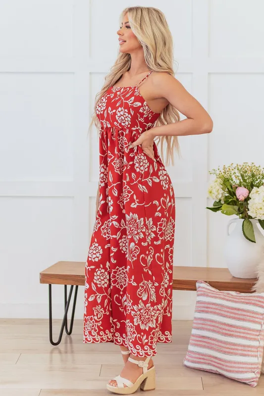 Threaded Pear Aylin Floral Spaghetti Strap Maxi Dress made by Threaded Pear