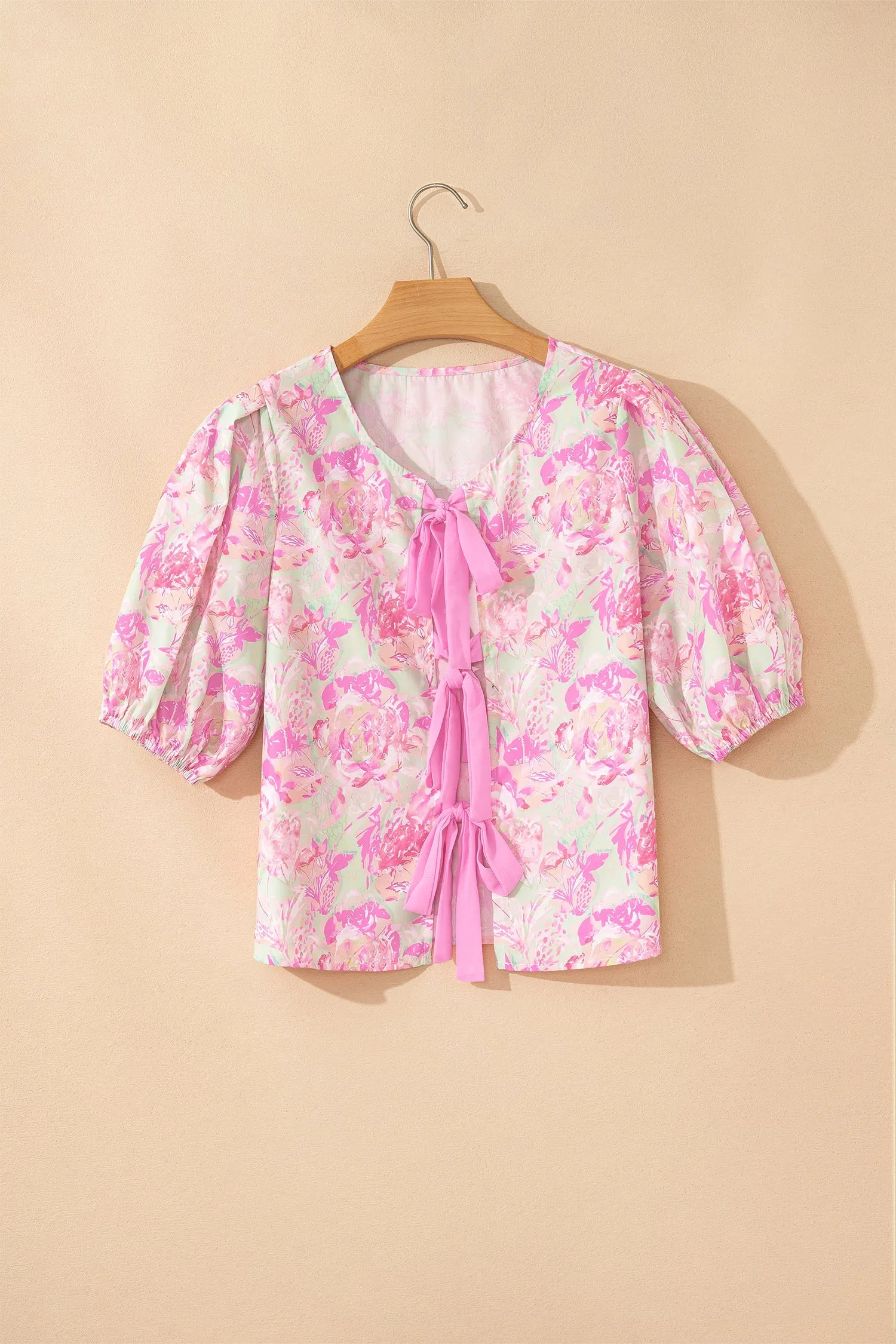 Threaded Pear Ayla Short Puff Sleeve Blouse sold by Zulily