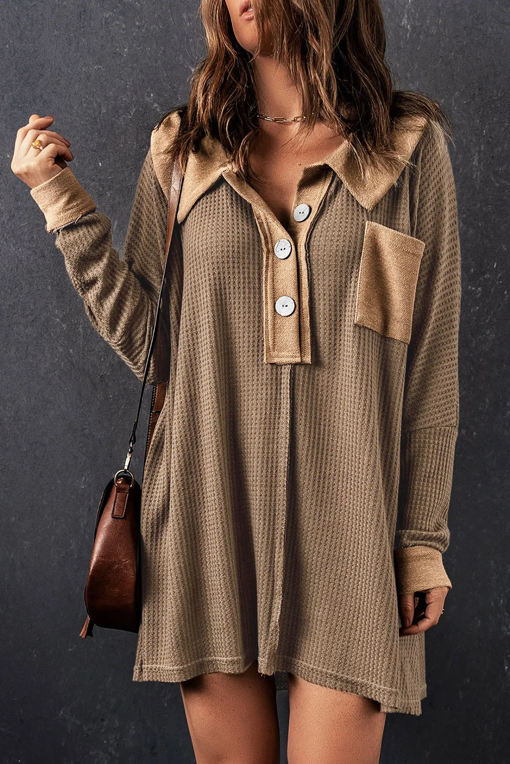 Threaded Pear Bianca Waffle Knit Long Sleeve Top sold by Zulily