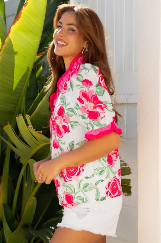 Threaded Pear Aspen Short Sleeve Blouse Top made by Threaded Pear