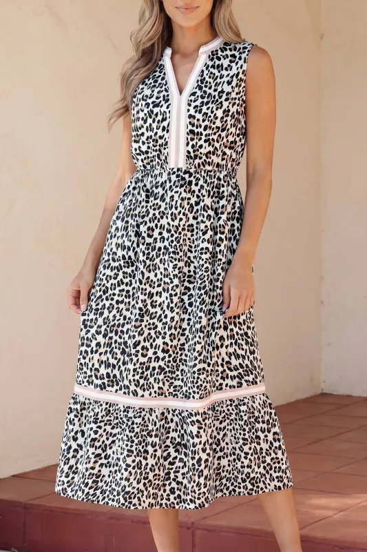 Threaded Pear Ayla Trim Sleeveless Midi Dress made by Threaded Pear
