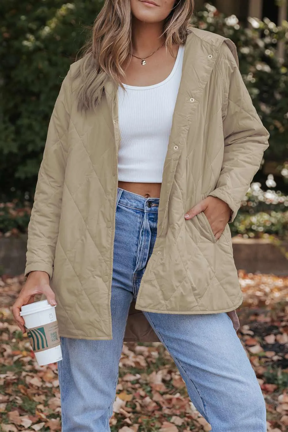 Threaded Pear Amelia Snap Hooded Puffer Coat sold by Zulily