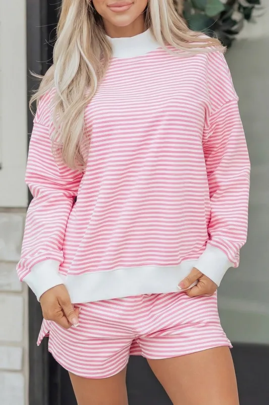 Threaded Pear Amira Mock Sweatshirt and Shorts Set made by Threaded Pear