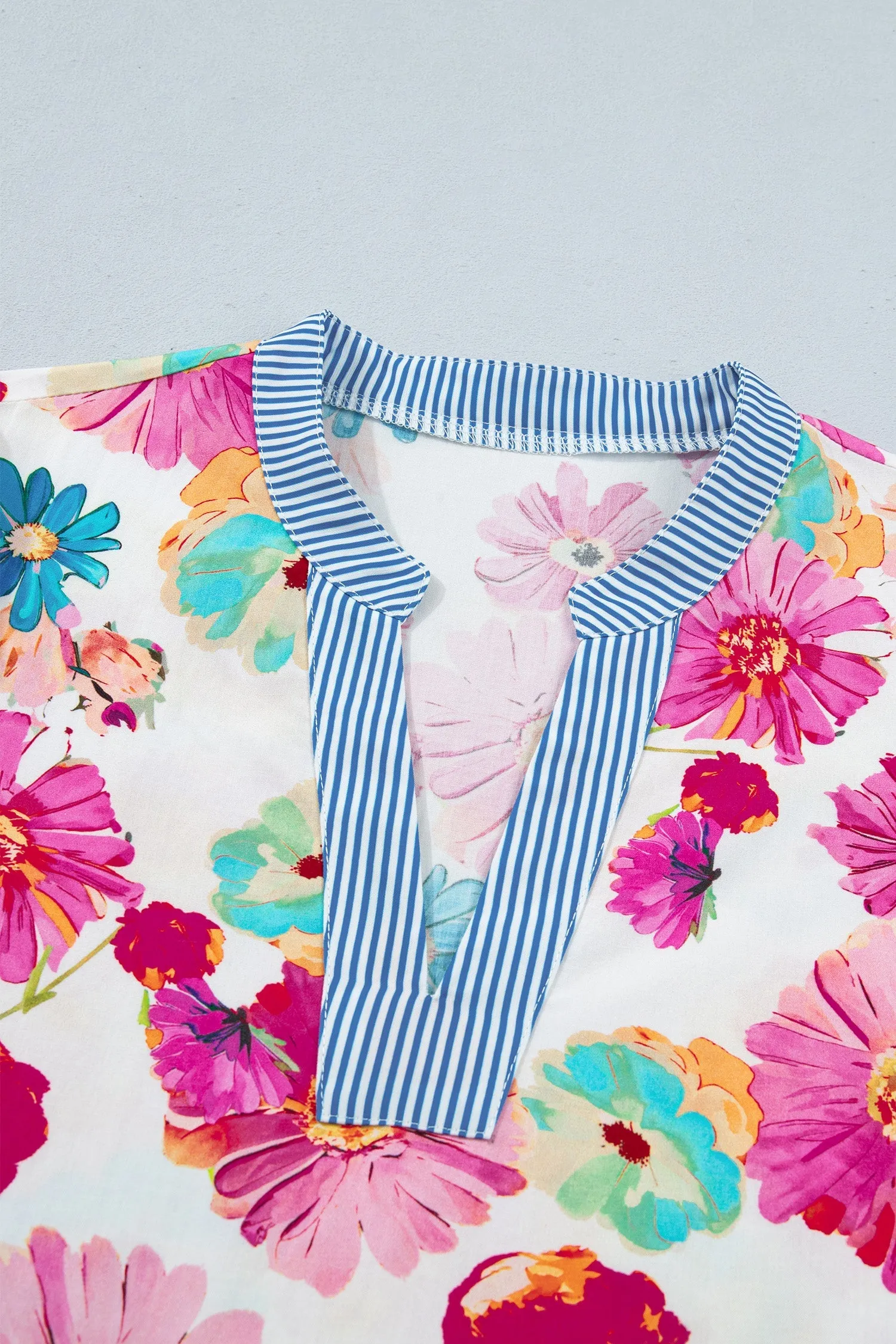 Threaded Pear Alma Sleeve Striped Trim Blouse sold by Zulily