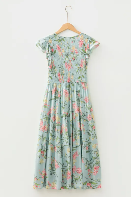 Threaded Pear Alejandra Tiered Floral Maxi Dress made by Threaded Pear