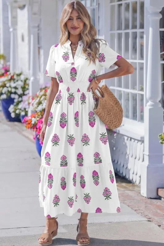 Threaded Pear Aileen Ruffle Hem Maxi Dress made by Threaded Pear