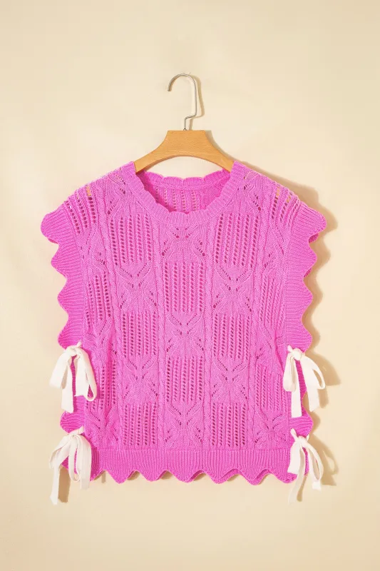 Threaded Pear Ainara Trim Short Sleeve Sweater made by Threaded Pear