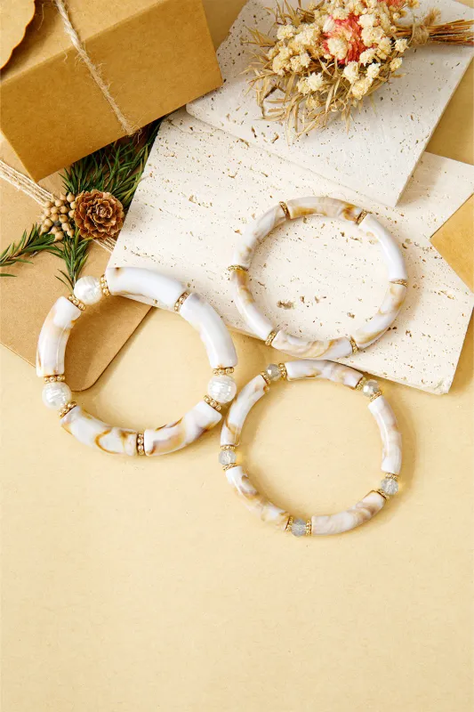 Threaded Pear Eleanora Bead Stretch Bracelet Set made by Threaded Pear
