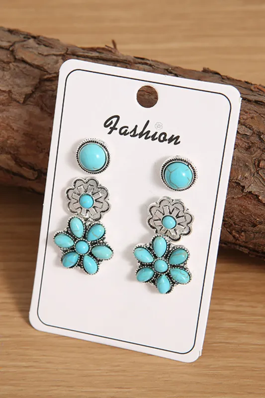 Threaded Pear 3 Piece Set Western Stud Earrings made by Threaded Pear