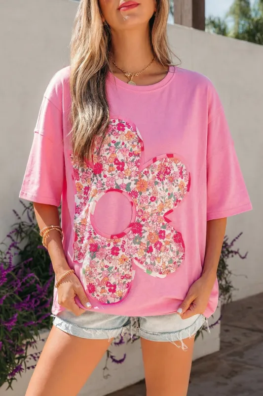 Threaded Pear Adriana Big Flower Oversize Tee made by Threaded Pear