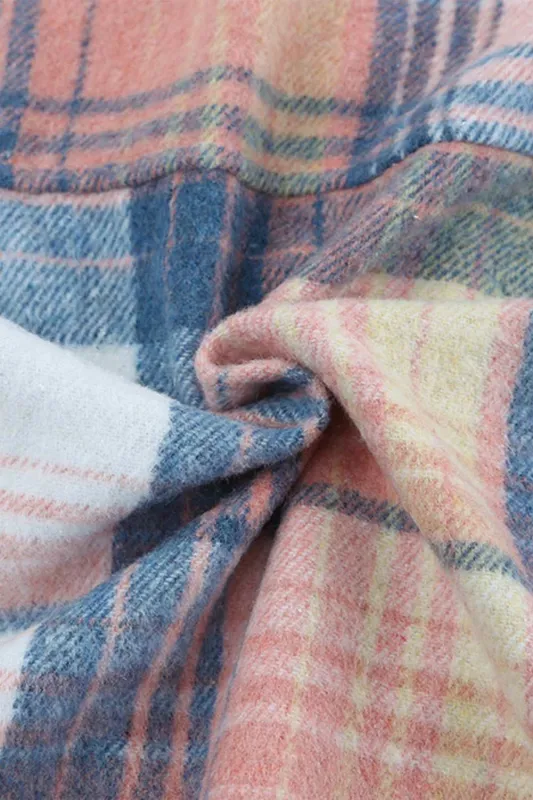 Threaded Pear Addison Plaid Flap Pockets Shacket made by Threaded Pear