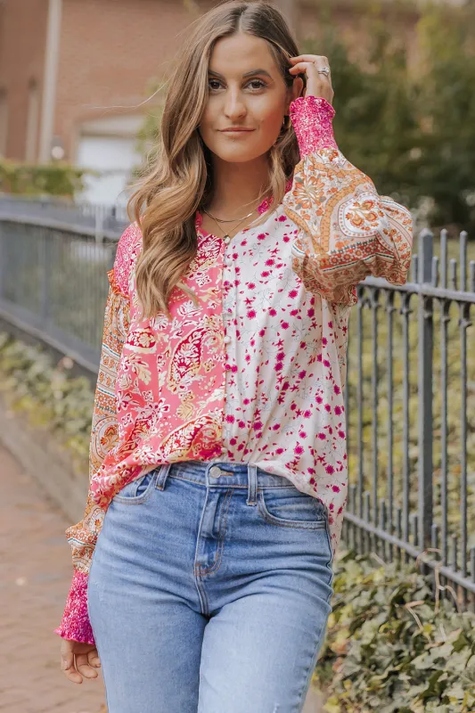 Threaded Pear Adalee Printed Puff Sleeve Shirt made by Threaded Pear