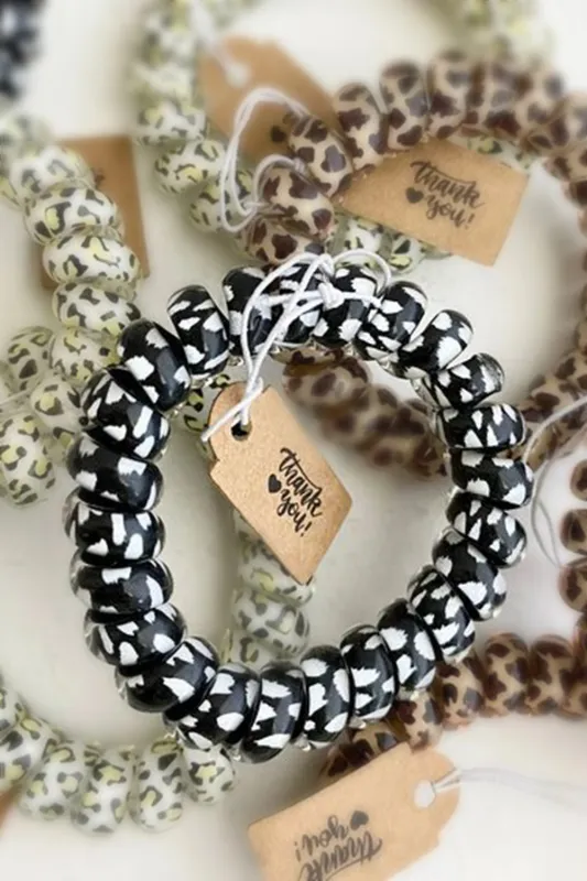 Threaded Pear 3PCS Leopard Printed Telephone Wire Hair Loop made by Threaded Pear