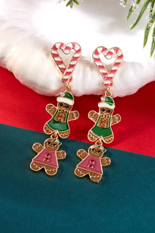 Threaded Pear Ariya Heart Pendant Christmas Earrings made by Threaded Pear