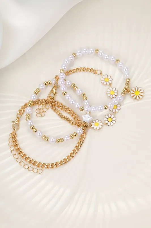 Threaded Pear April Beaded Chain Bracelet Set made by Threaded Pear