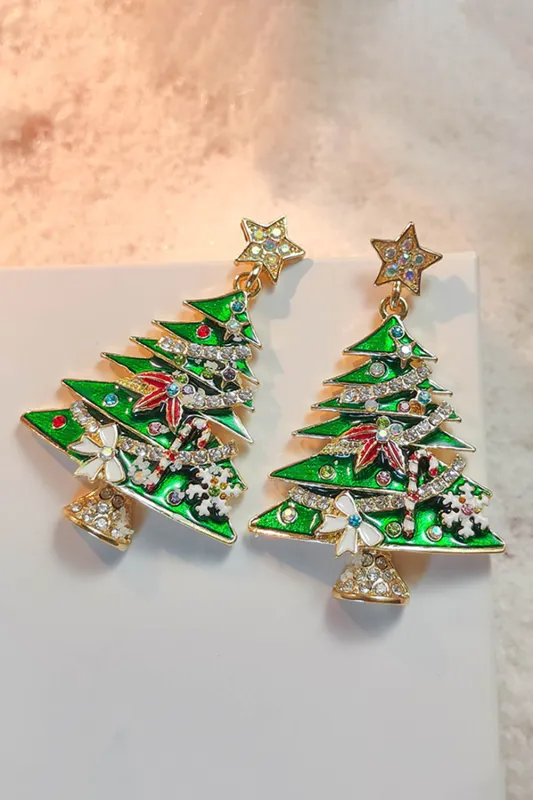 Threaded Pear Anne Star Christmas Tree Earrings made by Threaded Pear