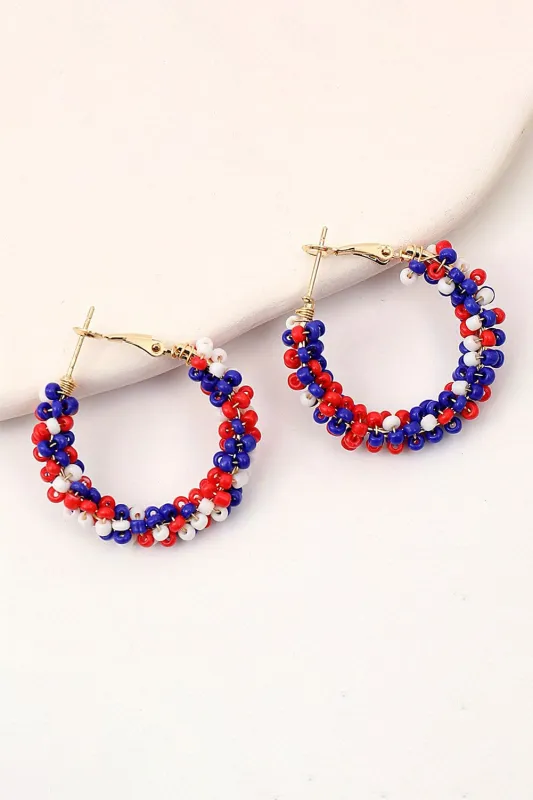 Threaded Pear Celebration Beaded Hoop Earrings made by Threaded Pear