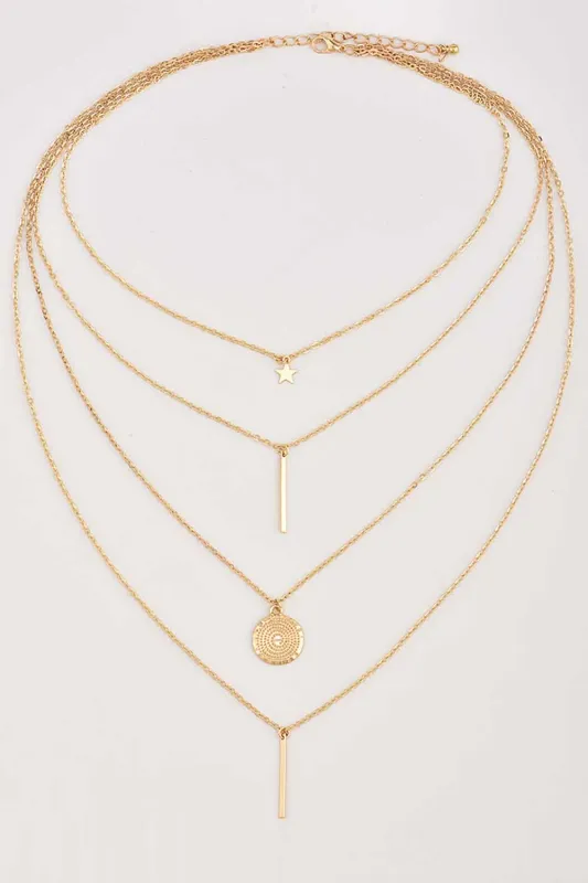 Threaded Pear Boho Multi-layered Pendant Necklace made by Threaded Pear