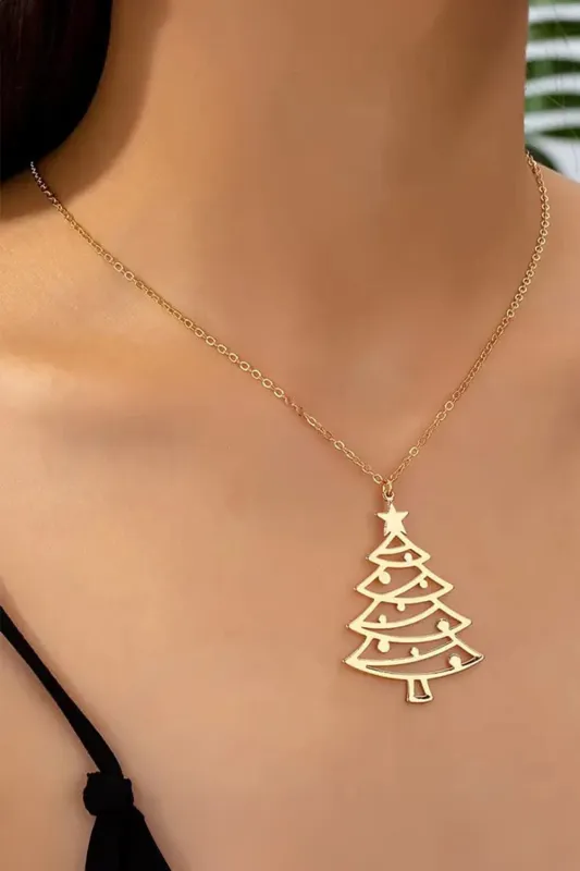 Threaded Pear Delilah Hollowed Christmas Tree Necklace made by Threaded Pear