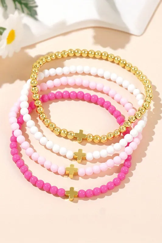 Threaded Pear Haisley Layered Elastic Bracelet Set made by Threaded Pear