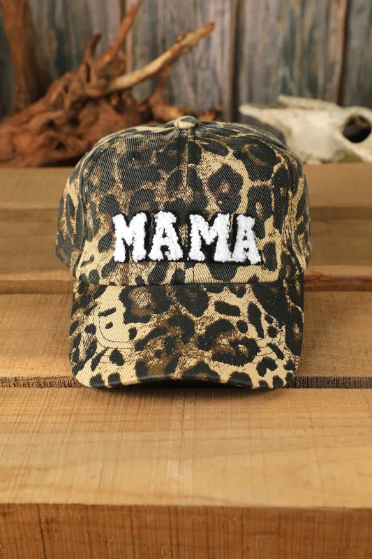 Threaded Pear Leopard MAMA Baseball Cap made by Threaded Pear