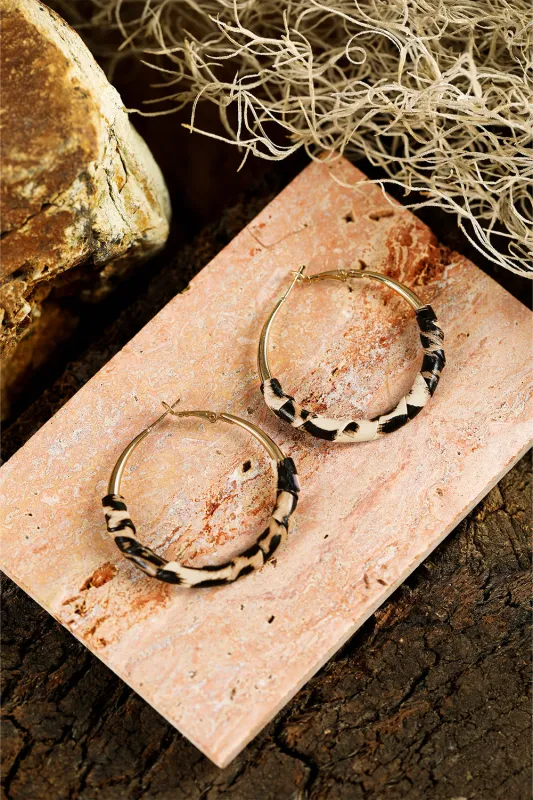 Threaded Pear Lettie Plated Detail Hoop Earrings made by Threaded Pear